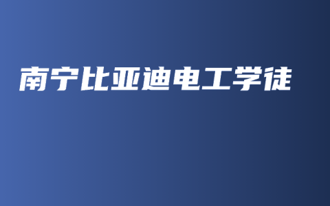 南宁比亚迪电工学徒