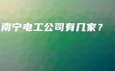 南宁电工公司有几家？