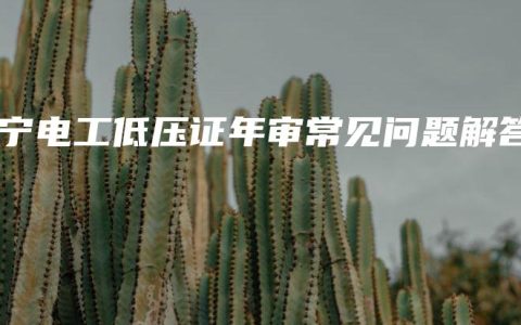 南宁电工低压证年审常见问题解答