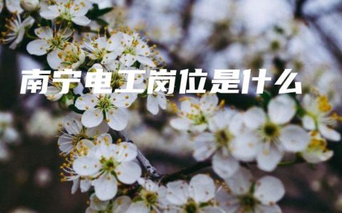 南宁电工岗位是什么