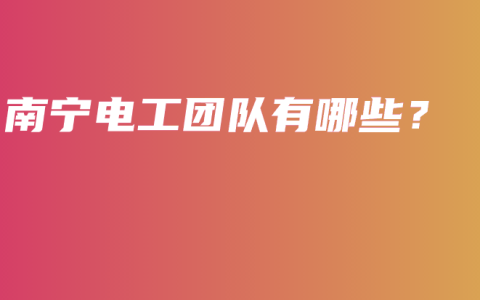 南宁电工团队有哪些？