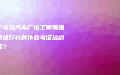 南宁电动汽车厂电工师傅是如何进行特种作业考证培训的呢？