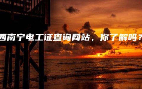 广西南宁电工证查询网站，你了解吗？