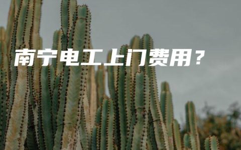 南宁电工上门费用？