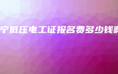 南宁低压电工证报名费多少钱啊