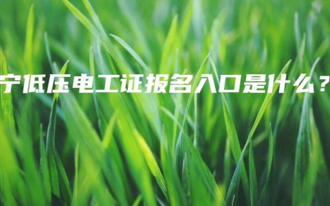 南宁低压电工证报名入口是什么？