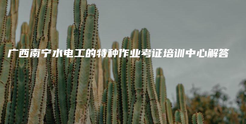 广西南宁水电工的特种作业考证培训中心解答插图