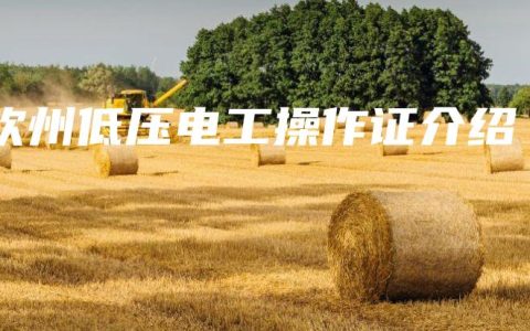 钦州低压电工操作证介绍