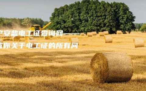 南宁安监电工证查询网——解答你关于电工证的所有问题