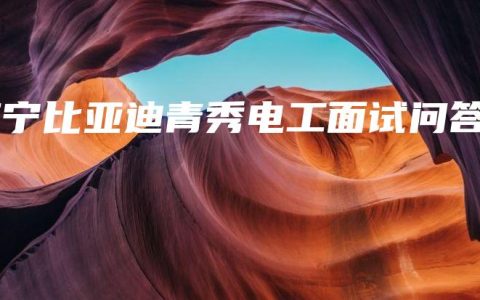 南宁比亚迪青秀电工面试问答
