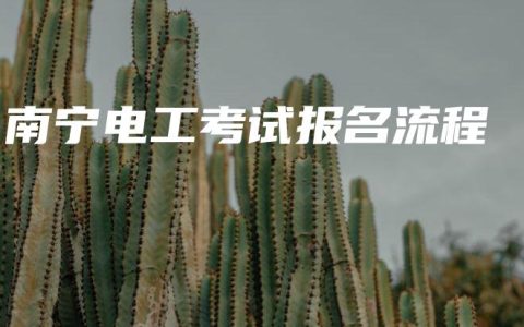南宁电工考试报名流程