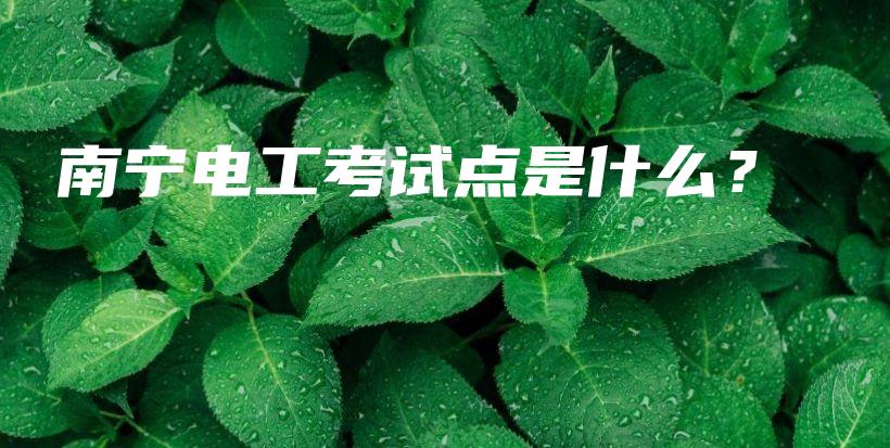 南宁电工考试点是什么？插图