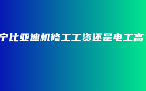 南宁比亚迪机修工工资还是电工高？