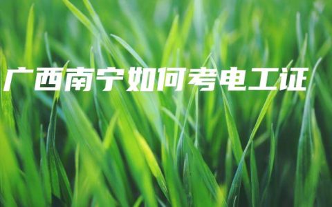 广西南宁如何考电工证