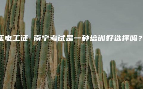 低压电工证 南宁考试是一种培训好选择吗？