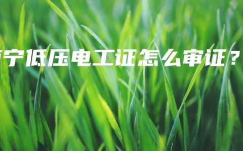 南宁低压电工证怎么审证？
