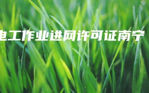 电工作业进网许可证南宁
