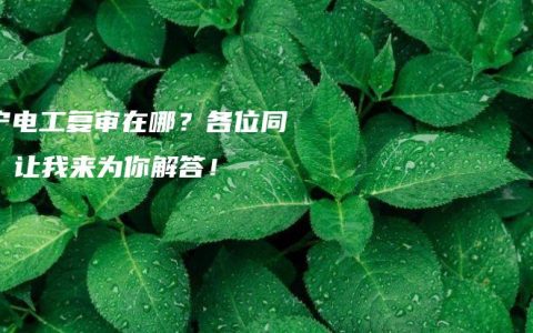 南宁电工复审在哪？各位同学，让我来为你解答！