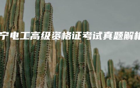 南宁电工高级资格证考试真题解析