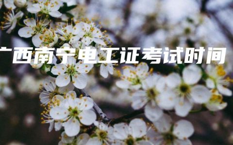 广西南宁电工证考试时间