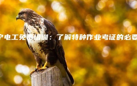 南宁电工免费培训：了解特种作业考证的必要性
